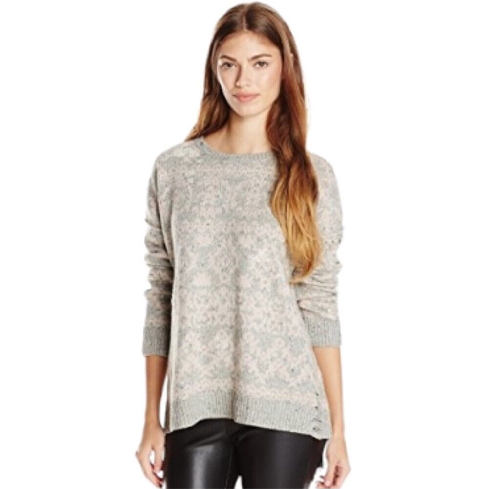 Wildfox Built In A Day Womens Knit Oversized Distressed Sweater Size Small